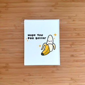J'espère que vous décollerez mieux carte de vœux intérieure A2 | Mignonne carte Punny | Guérissez carte de vœux | Jeux de mots