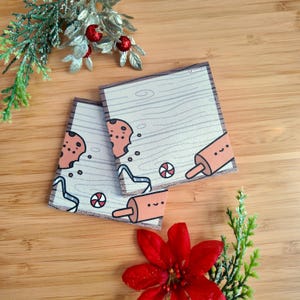 Holiday Baking Sticky Notes | Cute Winter Themed Stationery Pad | Food and Baking | Office Stationery and Organization