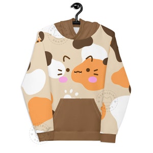 Calico Hoodie | Cute Cat Hoodie Sweatshirt | Kawaii Neko Winter Sweater | Japanese Kawaii Aesthetic Sweatshirt