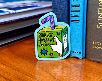 Silly Goose Juice Sticker | Funny matte sticker for laptop, water bottle, notebook
