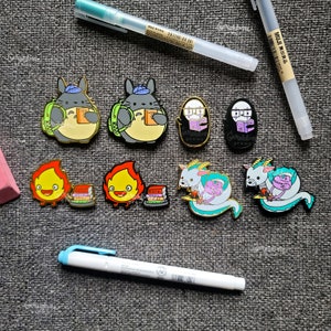 Cute Anime Characters Back to School Themed Enamel Pin | Hard Enamel Pin | Cute Lapel Pin | Anime Lovers Gift | Fire Demon, No Face, Dragon