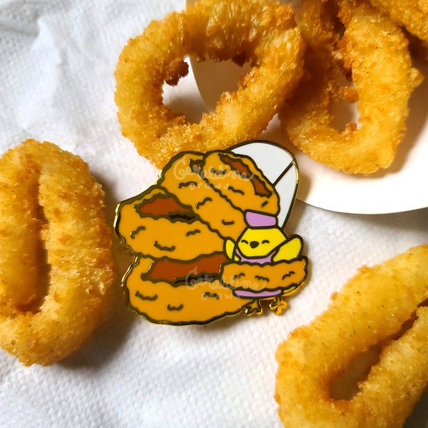 Cute Onion Rings Enamel Pin | Kawaii Hard Enamel Pin | Fast Food Lovers | Food Art | Cute Food Gifts | Cute Lapel Pins | Onion Rings Gift