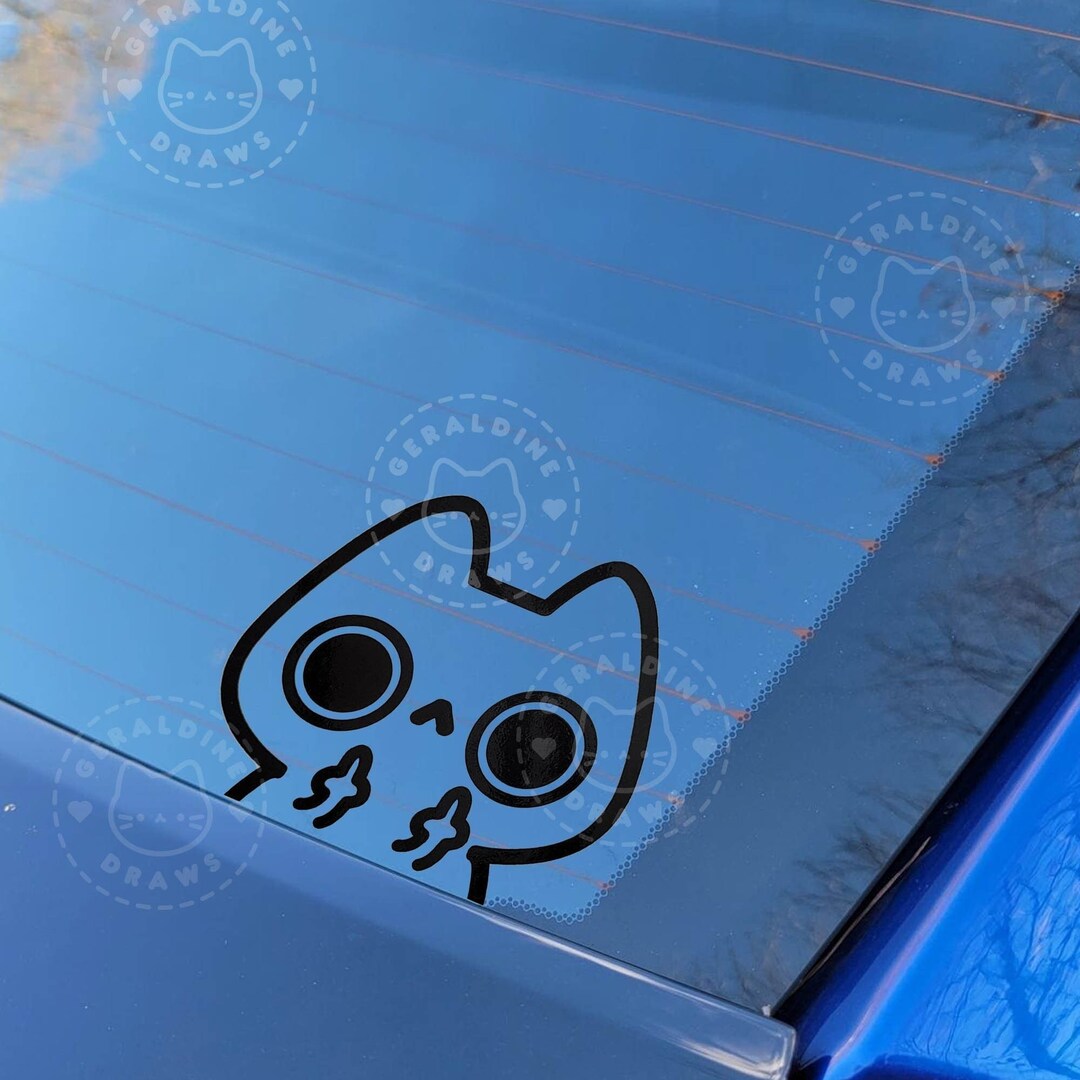 Flipping Cat Static Cling Car Static Cling Car Decals Etsy