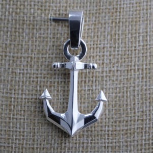 25mm Silver Anchor Pendant .925 Solid Sterling Silver. Fisherman Pendant, Sailor&#39;s Anchor , Unique Nautical Jewelry. Gift for him or her