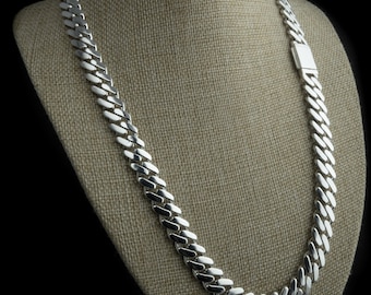 12mm Silver Miami Cuban Stunning Solid 925 Sterling Silver