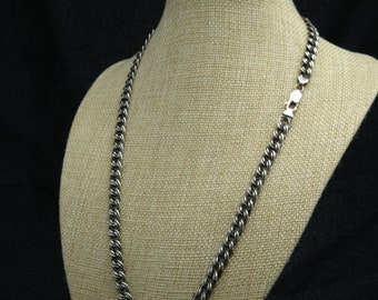 8mm Handcrafted Solid 925 Sterling Silver Vintage Cuban Link Chain — Artisan Necklace, HandMade in Canada
