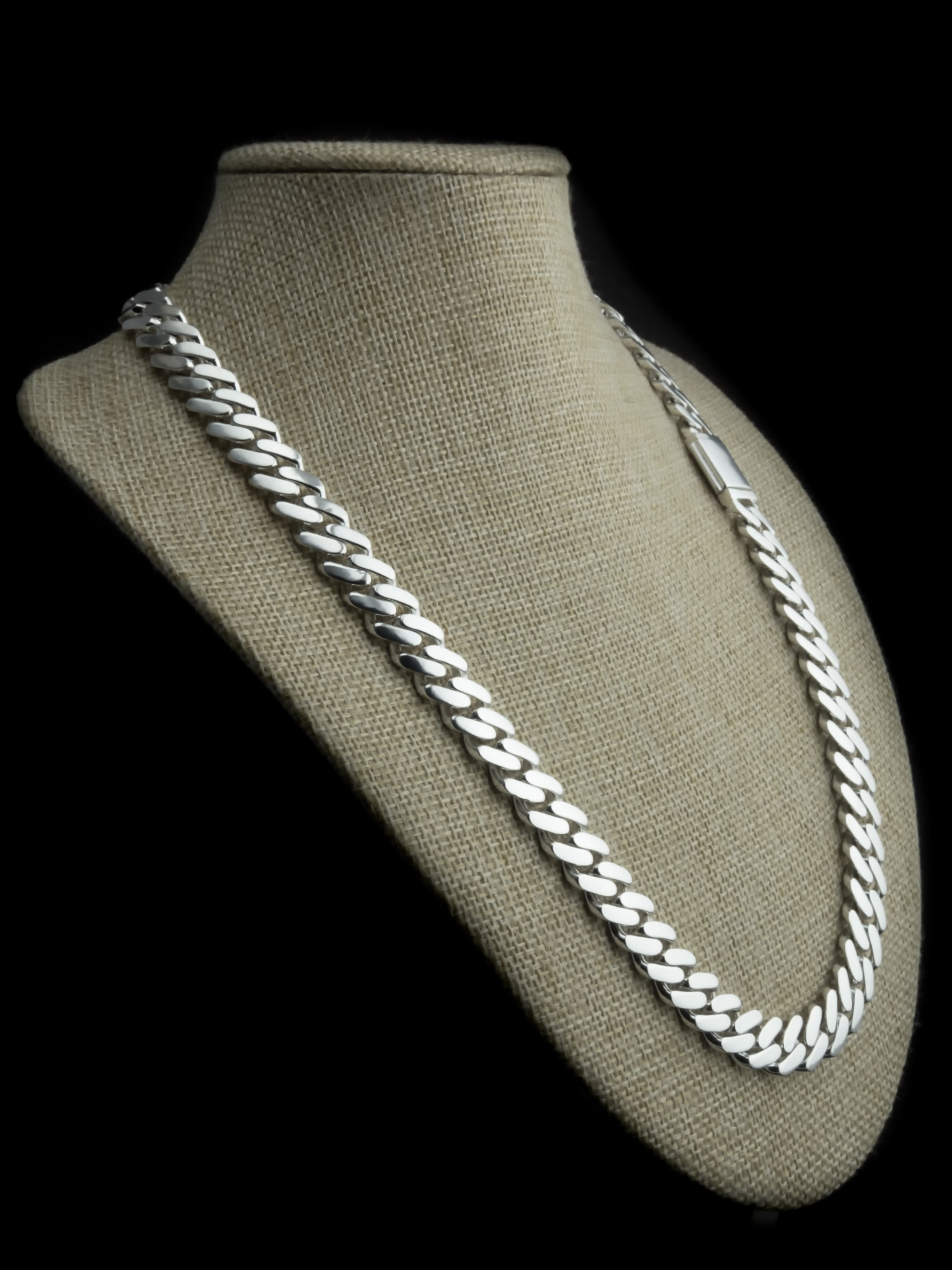 12mm Silver Miami Cuban Chain. Stunning Solid 925 Sterling Silver