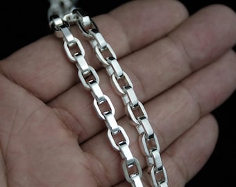 6mm Silver Rolo Bracelet. Strong .925 Sterling Silver chain links. Men's or woman's artisan gift .