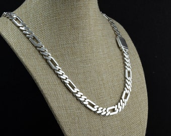 10mm Handcrafted Solid 925 Sterling Silver Figaro Link Chain — Made in Canada