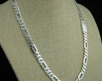 8mm Handcrafted Solid 925 Sterling Silver Figaro Link Chain — HandMade in Canada