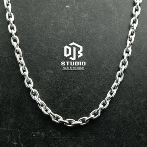 8mm Silver Anchor Chain | Unique Handcrafted High-Polish Chunky .925 Sterling Silver Jewelry Gift for men and women. A Classic Necklace