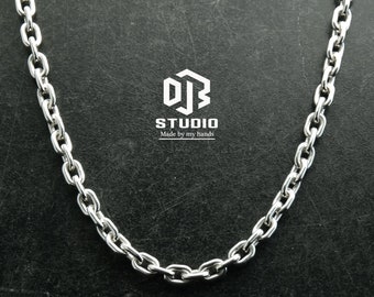 8mm Handcrafted Solid 925 Sterling Silver Anchor Link Chain — Heavy Artisan Necklace HandMade in Canada