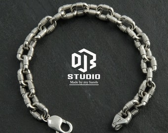 10mm Handcrafted Solid 925 Sterling Silver Curb Link Bracelet — Made in Canada