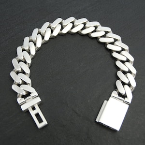 15 mm Silver Miami Cuban Tight Link Bracelet – Solid 925 Sterling Silver – Heavy Handcrafted Curb with Swivel Box Clasp