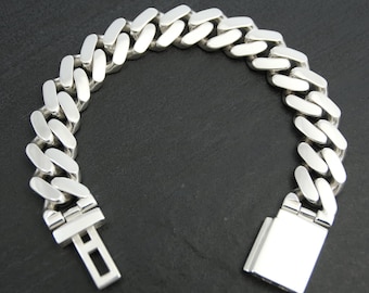 15 Mm Silver Miami Cuban Tight Link Bracelet – Solid 925 Sterling