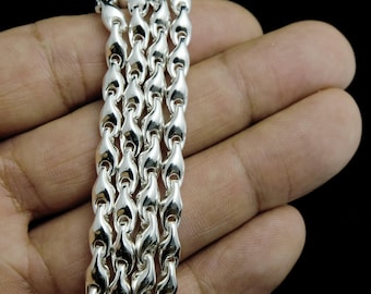 4.5mm Handcrafted Solid 925 Sterling Silver Round Triangle Link Chain — Artisan Necklace, Made in Canada