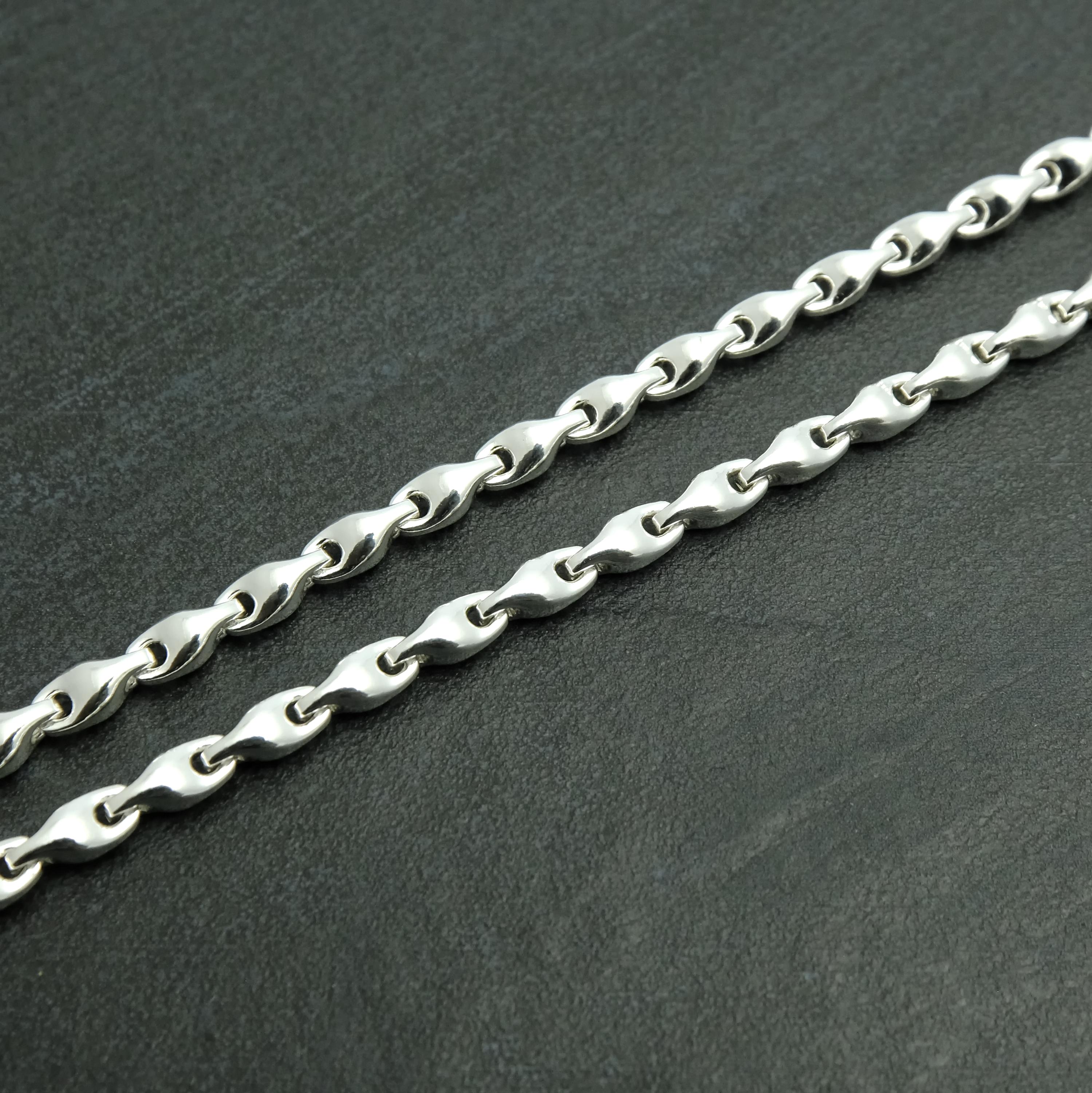 Triangular Link Chain 4.5mm Handcrafted Solid 925 Sterling Silver Round Triangle Link Chain ...