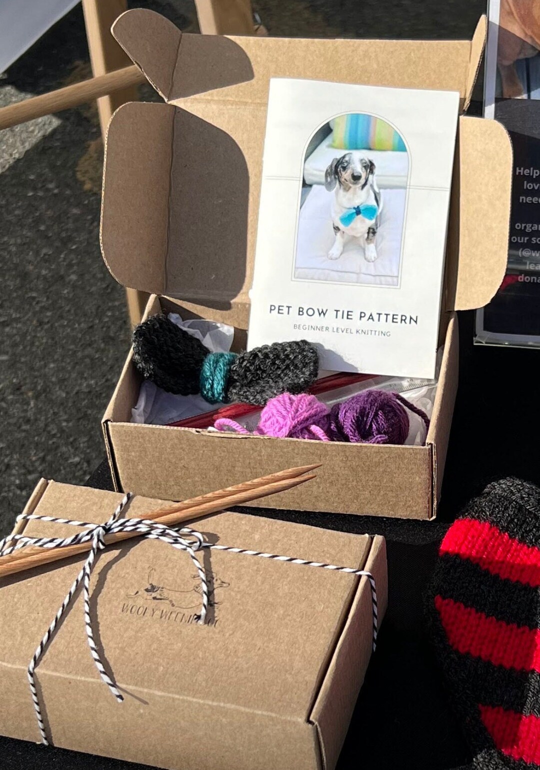 DIY Kit Pet Bow Tie, Dog Bow Tie Pattern, Cat Bow Tie, Knitting