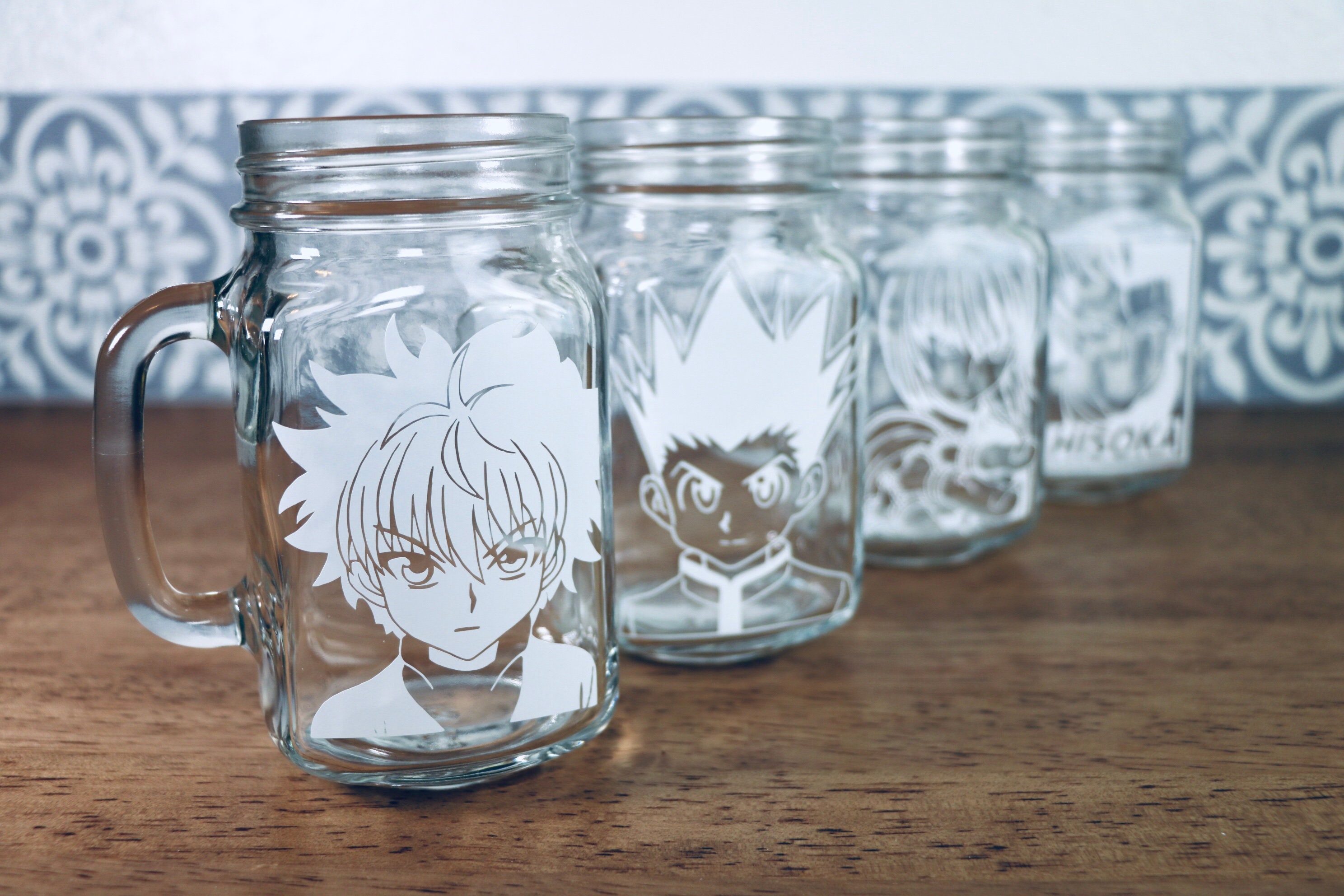 Anime Cup | Hunting Anime | Anime Mason Jar Mug | Coffee Mug | Drinki…