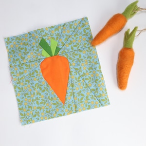 Carrot Quilt Pattern Block; PDF instant download; Easter Carrot Pattern; Modern Patchwork Quilt Block; Five Sizes
