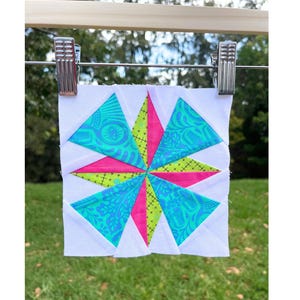 Quantum Star Quilt Block Pattern; PDF Instant Download; Foundation Pieced Block; 5 Sizes