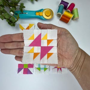 Ensemble de blocs de courtepointe Mini Treasures I PDF | Modèle de patchwork sur papier | 9 blocs, 3 tailles (2", 4", 6") | Téléchargement instantané. image 10