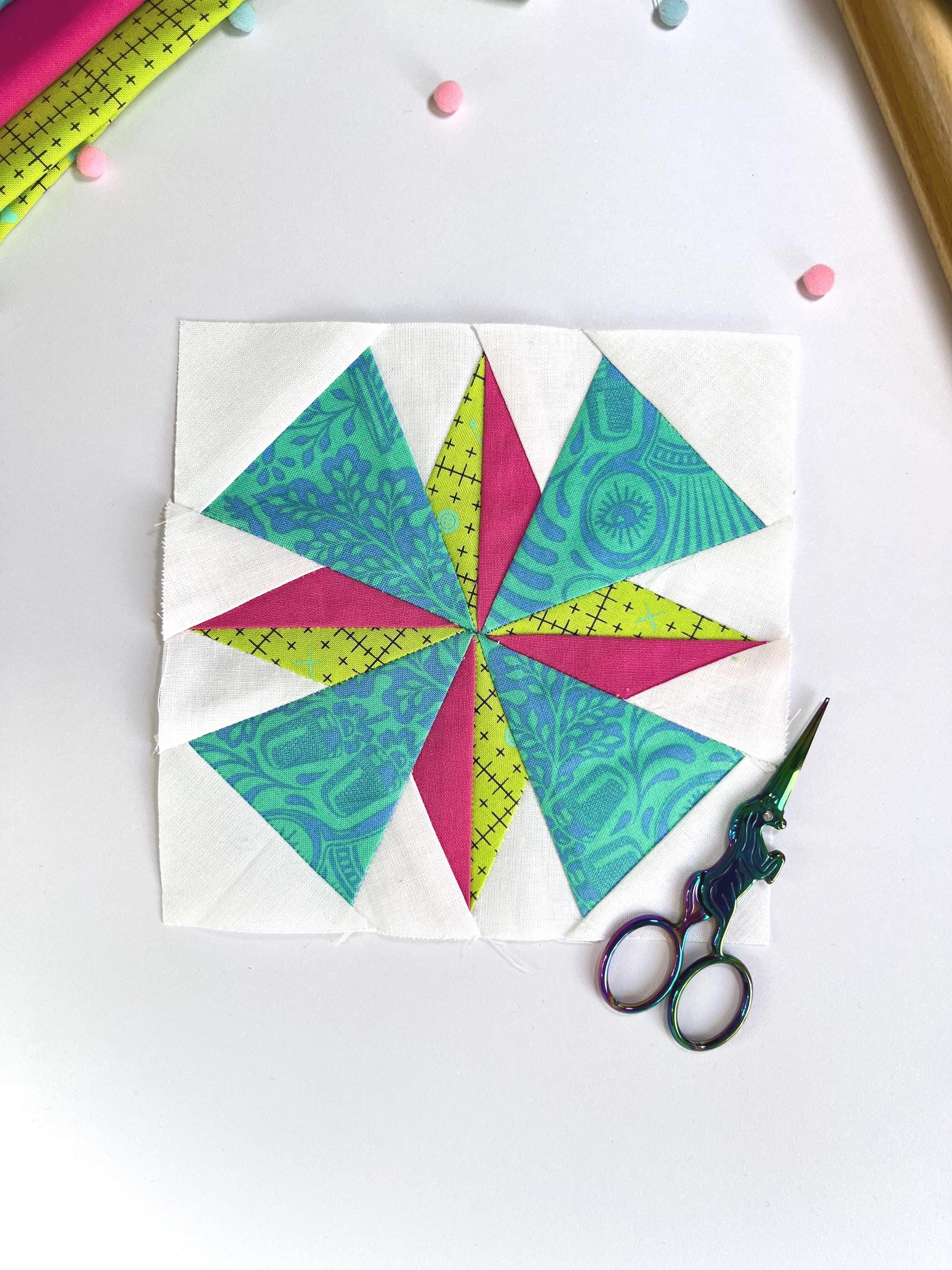 2024 美品 UN3D. BLOCK PATTERN KT SK 36 Quantum Star Quilt Block Pattern; PDF Instant Download; Foundation