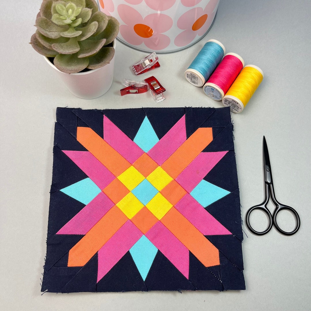 Lumina Star Quilt Block Pattern PDF Instant Download Foundation Pieced ...