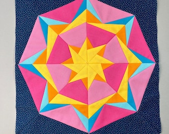 Woodland Star Quilt Block Pattern; PDF instant Download; Foundation Pieced Block; Three sizes