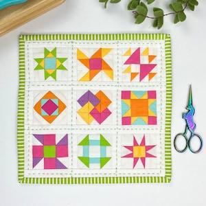 Mini Treasures I Quiltblokken Bundel PDF | Foundation Paper Piecing Patroon | 9 blokken, 3 maten (2", 4", 6") | Direct downloaden.