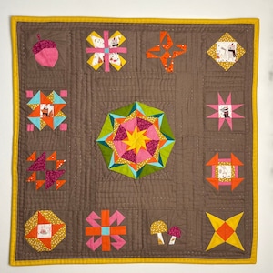 Woodland Kaleidoscope Mini Quilt Pattern|PDF Instant Download|Foundation Paper Piecing (FPP)|Fall Mini Quilt|Size 25 x 25&quot;