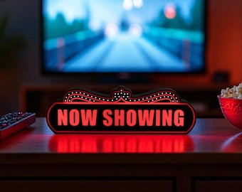 Now Showing Movie Sign,  USB Powered Cinema Logo, Picture House, DVD Movie LED Lightbox