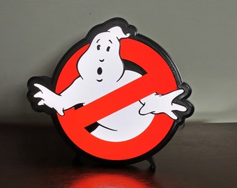 Ghostbusters Logo Sign USB, Ghost Busters USB Lamp, Night light Plaque, Desktop Art, Man Cave, Bedroom, Office