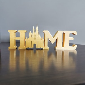 Free Standing “Home” Sign – Walt Disney Castle Inspired Themed Print