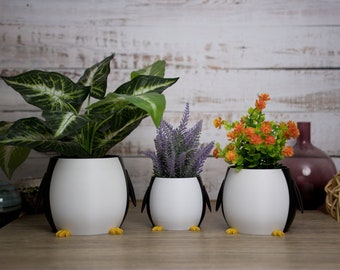 Penguin Plant Pot, Cute Animal Planter, Indoor Decor