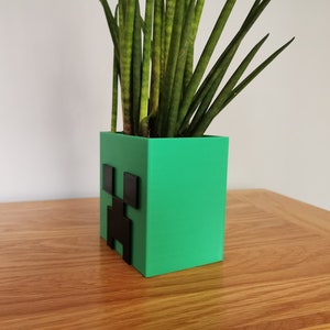 Minecraft Creeper Plant Pot, Desk Top Organizer, Minecraft Gifts, Gaming Accessory, Minecraft Desk Tidy, Cute Pen Pot, Cosmetic Organizer image 6