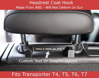 Headrest Coat Hook, Transporter Camper Accessory, Fits VDUB T4, T5, T6, T7