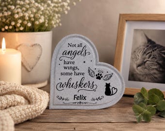 Cat Memorial Heart Ornament, Remembrance Gift, Custom Pet Loss Keepsake