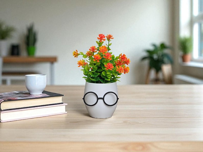 Cache-pot original avec verres : pots à crayons, décoration sur le thème du potier, jardinière amusante, décoration de bureau image 8