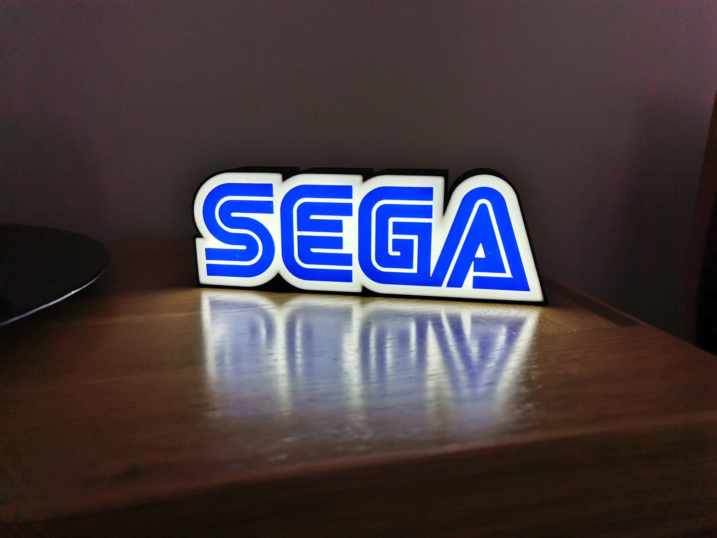 Sega USB Led Light Up Sign logo Night Light Video Game Etsy