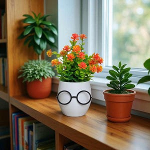 Cache-pot original avec verres : pots à crayons, décoration sur le thème du potier, jardinière amusante, décoration de bureau image 7