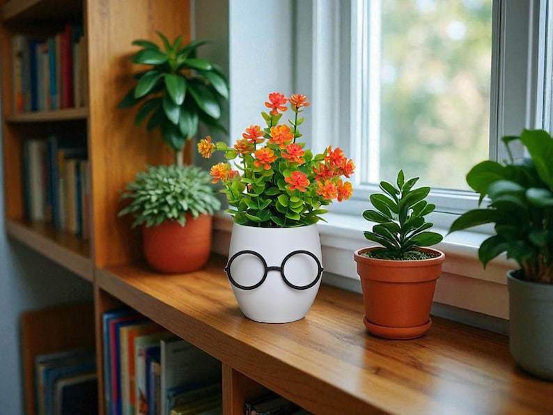 Cache-pot original avec verres : pots à crayons, décoration sur le thème du potier, jardinière amusante, décoration de bureau image 7