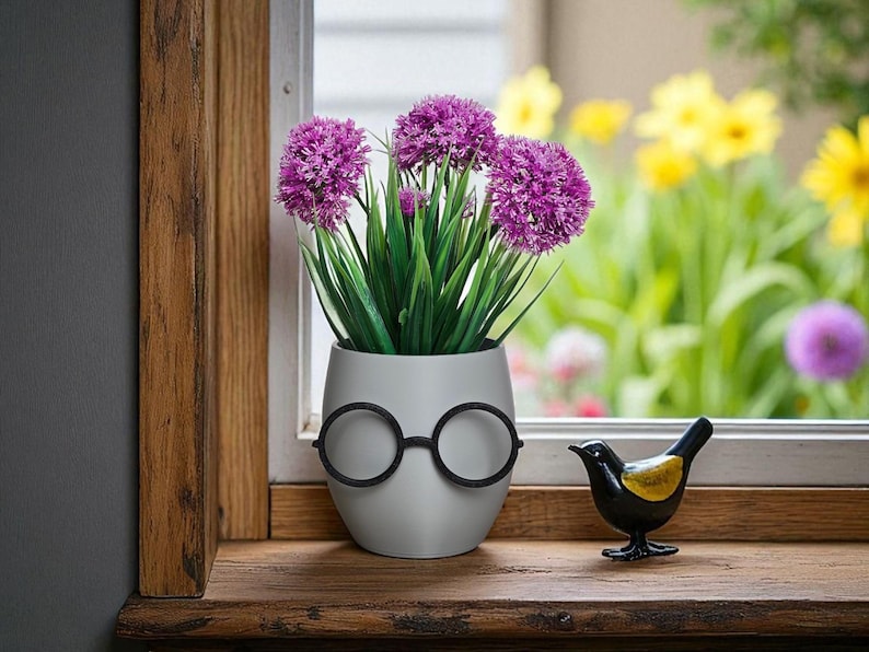 Cache-pot original avec verres : pots à crayons, décoration sur le thème du potier, jardinière amusante, décoration de bureau image 6