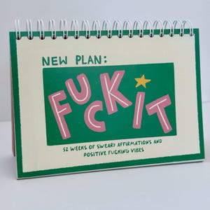 Sweary Affirmation Desk Flip Chart Desk Pad Book | 52 Weeks of Positive F*cking Vibes | Funny Adult Gift | Daily Motivation | Office Gift