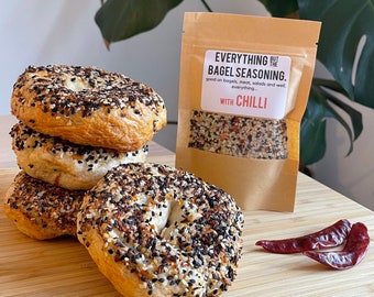 Chile Todo menos el bagel Mezcla de condimentos Sésamo Ajo Cebolla - Estilo americano Regalo de Nueva York Especias Hierbas Desayuno Espolvoreado Temporada Vegano
