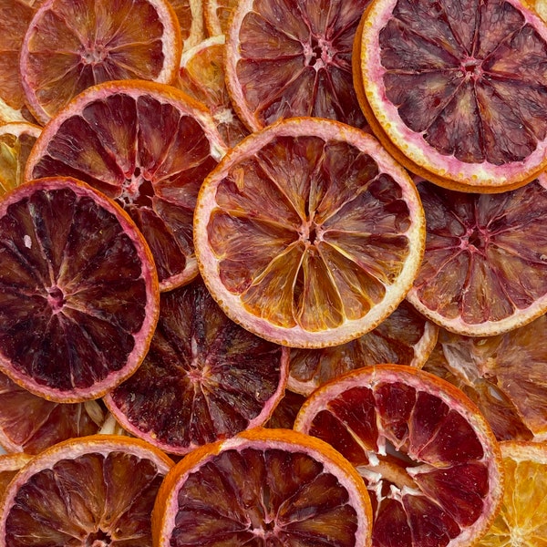 Dried Blood Orange Slices For Drinks, Cakes, Home Baking, Citrus, Cocktails, Decorations. Biodegradable packaging. Vegan. Edible.