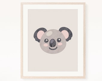 Safari Koala Bear Boho Nursery Printable Wall Art, Nursery Decor, Jungle Animals Playroom, Digital Print, Instant Download, Baby Room Decor