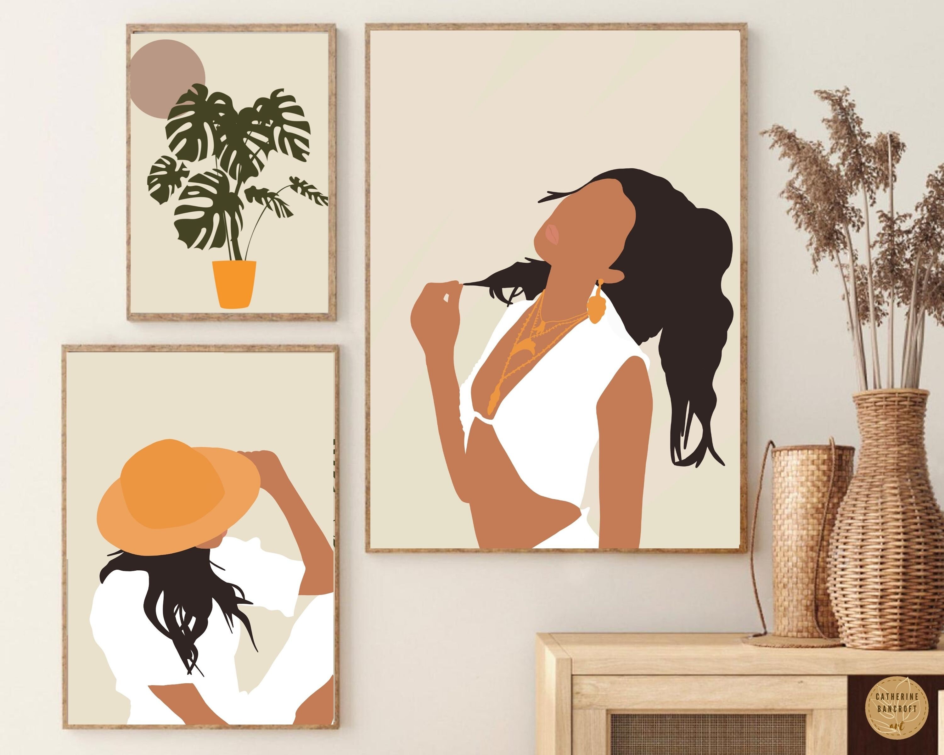 Mid Century Modern Art Print | Abstract Woman Portrait Wall Art ...