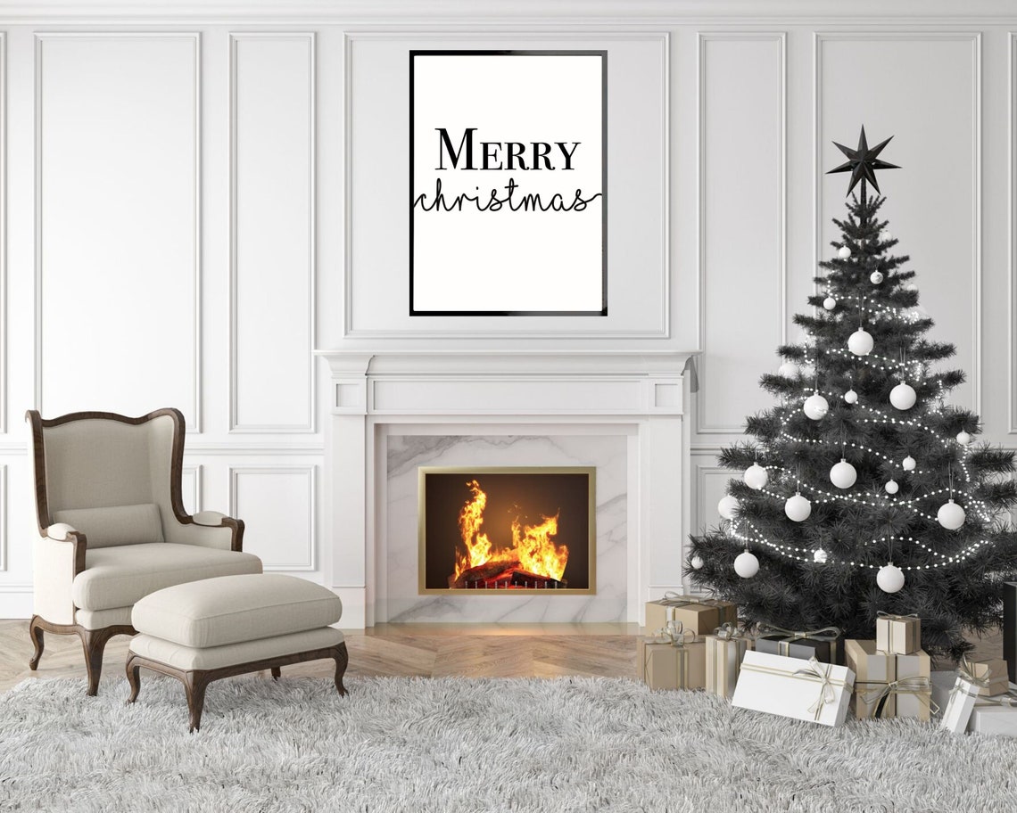 Merry Christmas Quote Wall Art Print Digital Download Etsy