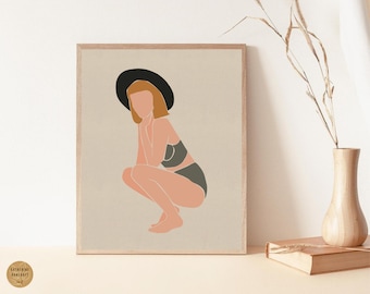 Decoración Boho Impresiones abstractas ? Impresión de tonos de tierra ? Arte de pared imprimible ? Impresión Digital de La Mujer (Mujer Digital Print) Impresiones de Boho Arte moderno de la pared